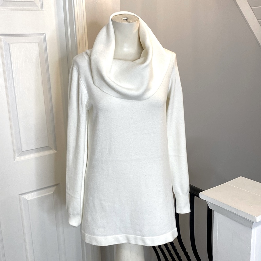 White Cowl-neck Sweater